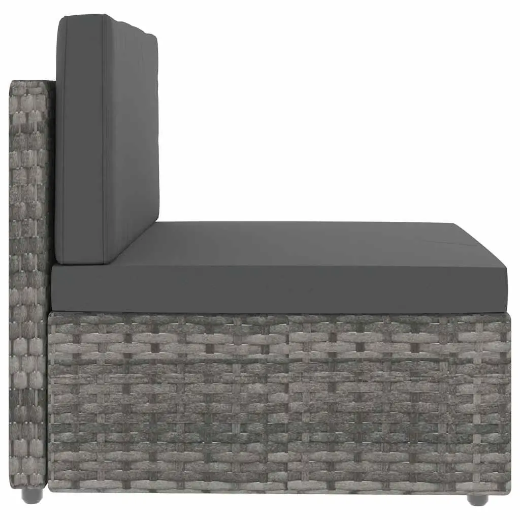 Outdoor Sectional Sofa 3-Seater Grey Modular Garden Lounge Couch