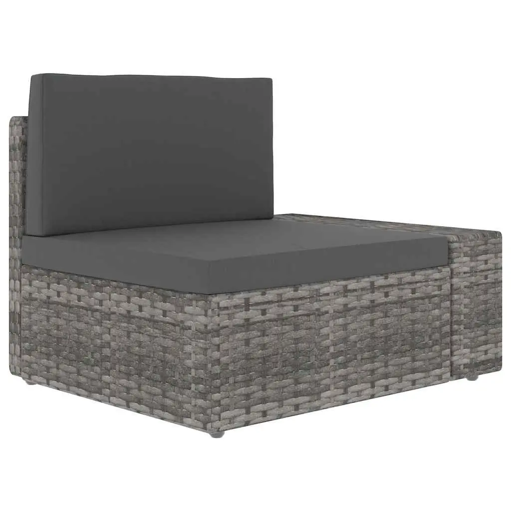 Outdoor Sectional Sofa 3-Seater Grey Modular Garden Lounge Couch
