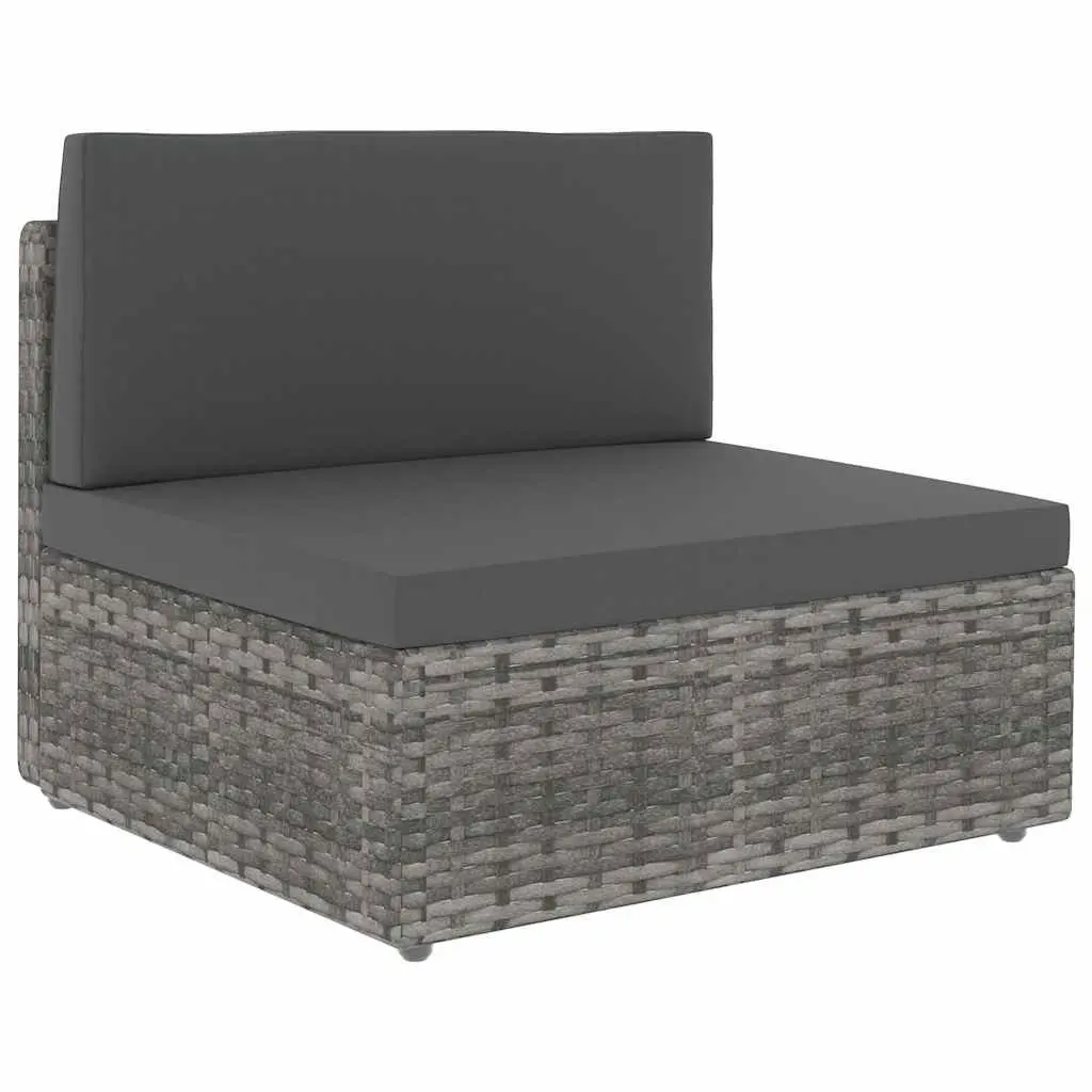 Outdoor Sectional Sofa 3-Seater Grey Modular Garden Lounge Couch