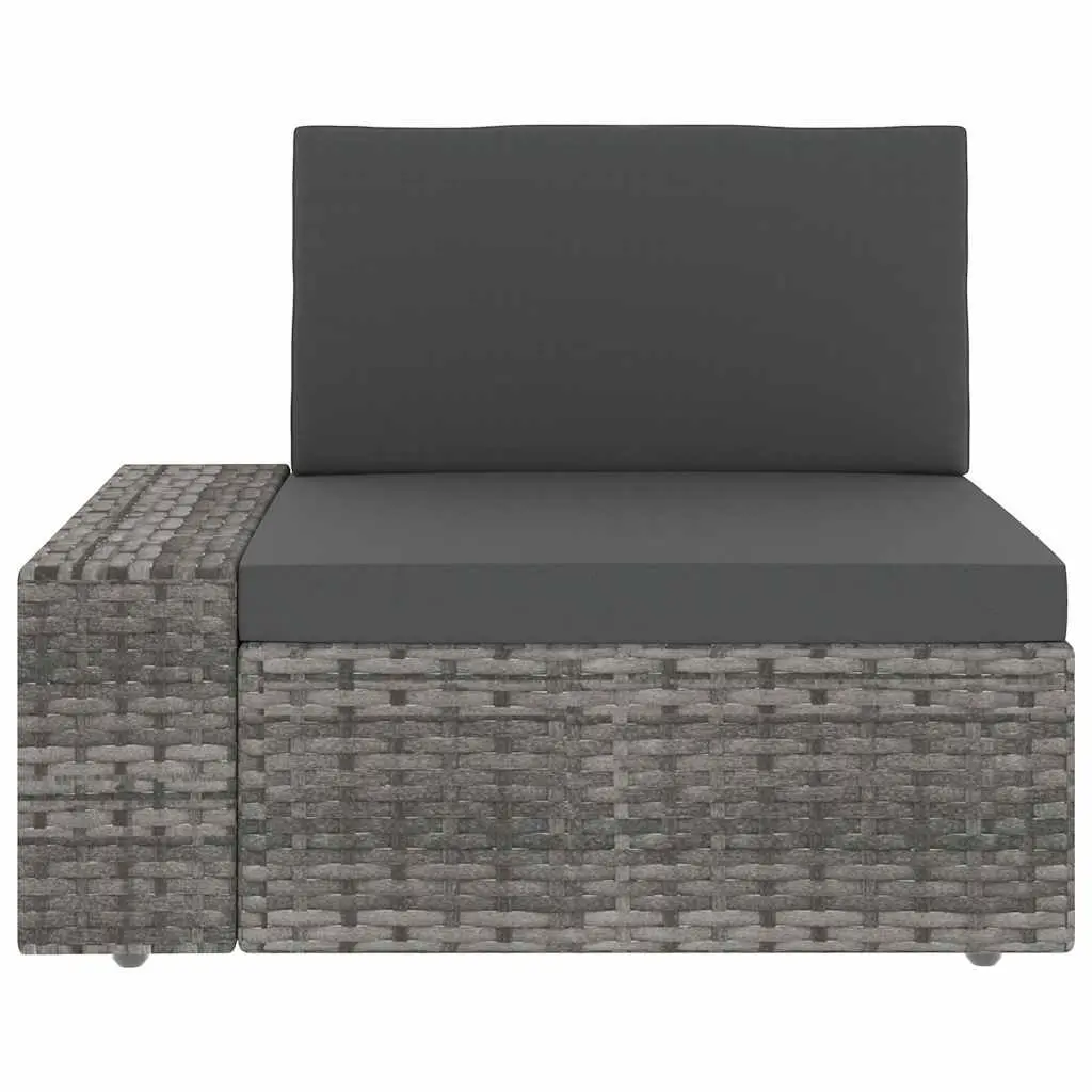 Outdoor Sectional Sofa 3-Seater Grey Modular Garden Lounge Couch