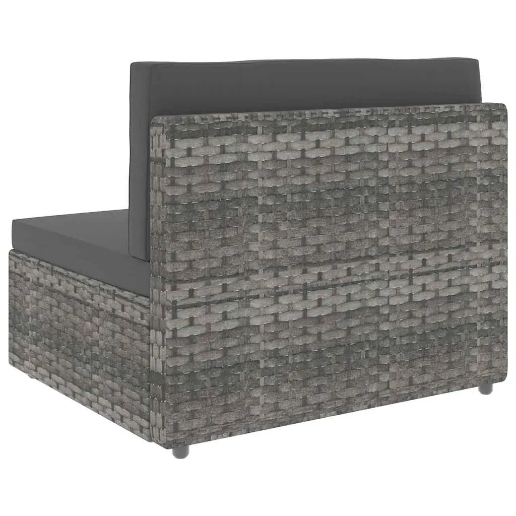 Outdoor Sectional Sofa 3-Seater Grey Modular Garden Lounge Couch