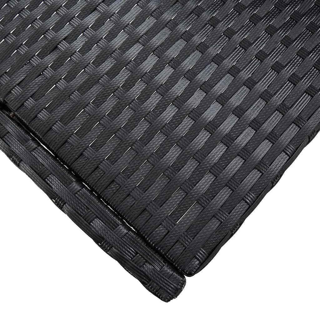 5 Piece Outdoor Bar Set Poly Rattan Acacia Wood Patio Furniture Black