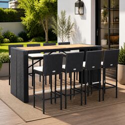 Specifications of 9-Piece Outdoor Bar Set in Black