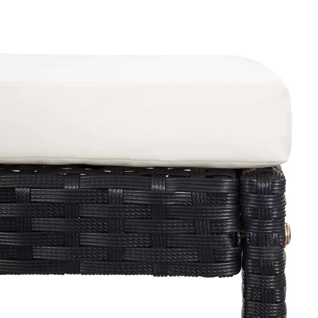 9 Piece Patio Furniture Set Outdoor Bar Poly Rattan Acacia Wood Black