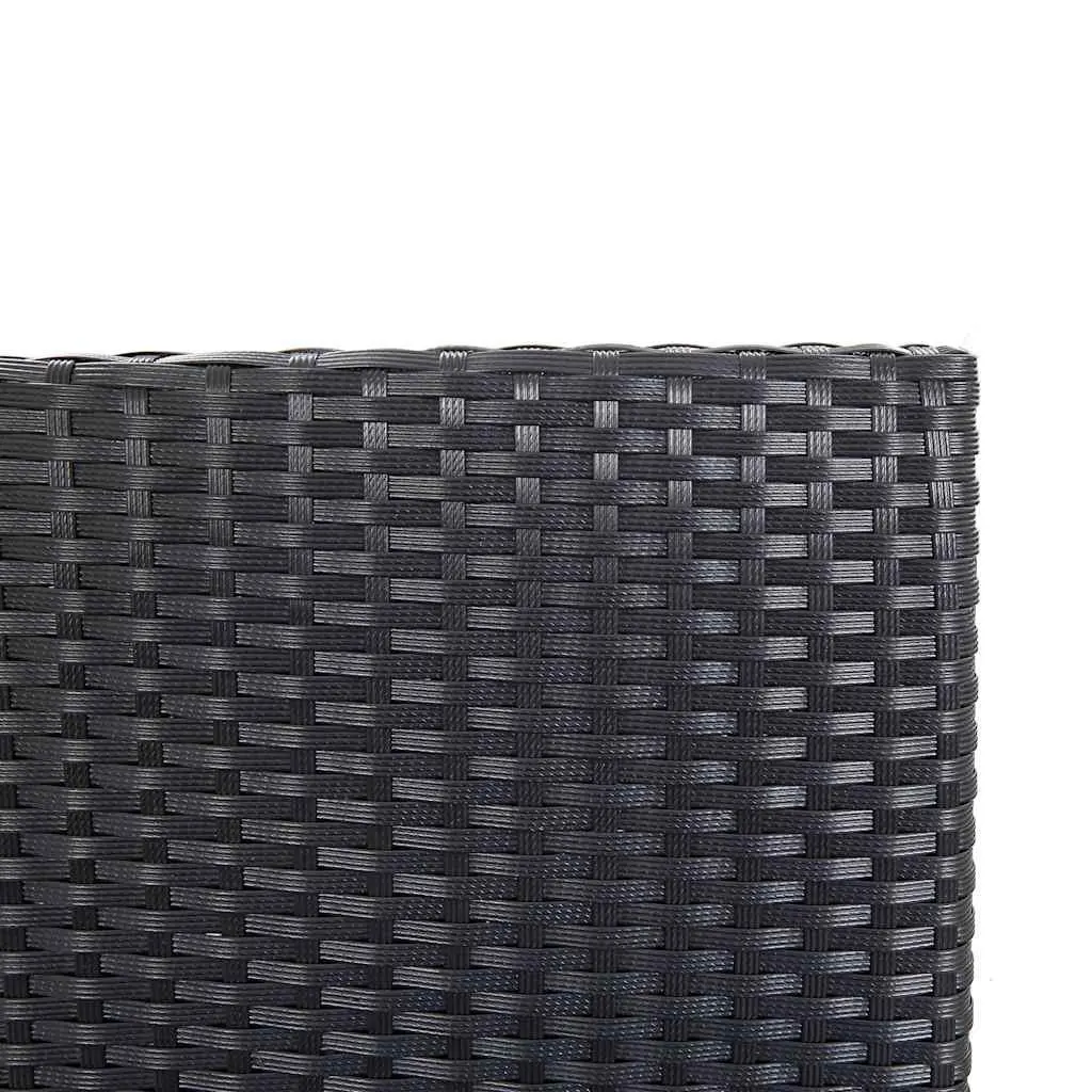 9 Piece Patio Furniture Set Outdoor Bar Poly Rattan Acacia Wood Black