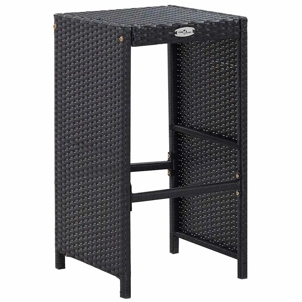 Outdoor Bar Set 9 Piece Poly Rattan Garden Patio Furniture Table Stools Black