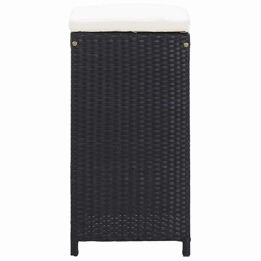 Outdoor Bar Set 9 Piece Poly Rattan Garden Patio Furniture Table Stools Black