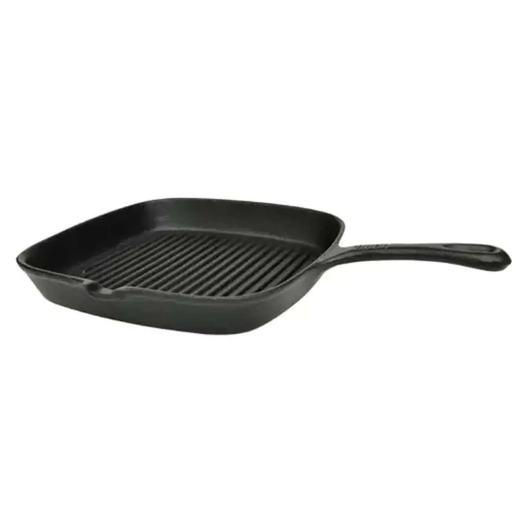 Cast Iron Grill Pan for Cooking 24x23cm Ribbed Non-Stick Griddle Skillet