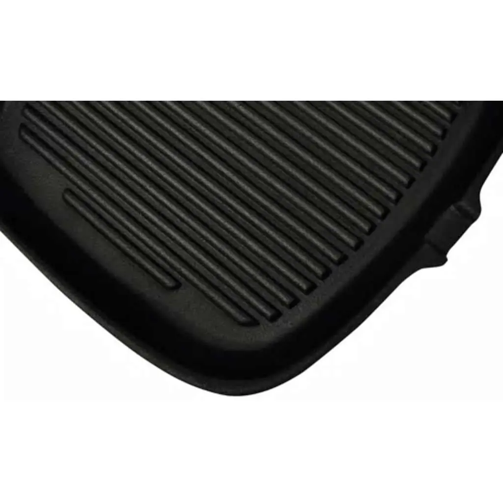Cast Iron Grill Pan for Cooking 24x23cm Ribbed Non-Stick Griddle Skillet