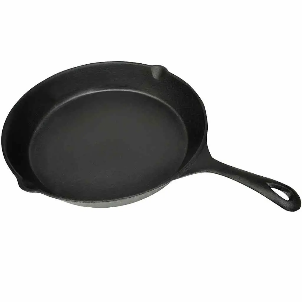 Cast Iron Grill Pan 30cm Round Flat Bottom Cooking Griddle Non-Stick for Home and BBQ Use