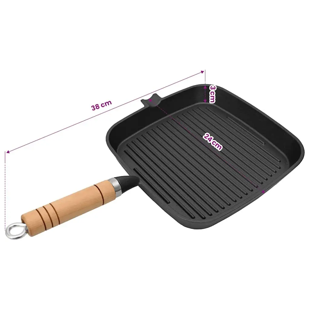 Cast Iron Grill Pan 20x20 cm