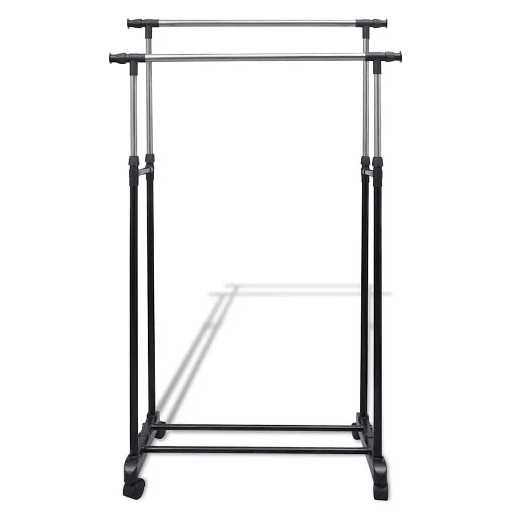 Adjustable Clothes Rack for Garment Storage 108 to 170 cm Black