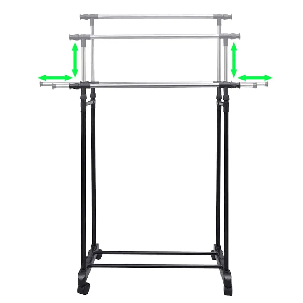 Adjustable Clothes Rack for Garment Storage 108 to 170 cm Black