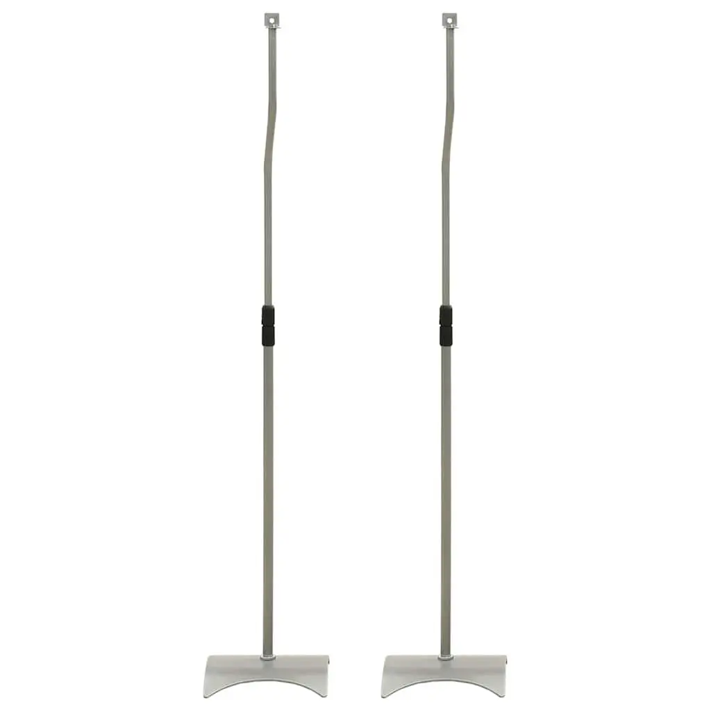 Silver Adjustable Speaker Stands Pair