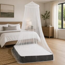 Mosquito Net Round Canopy Bed 2 pcs White Circular Insect Screen Set Home