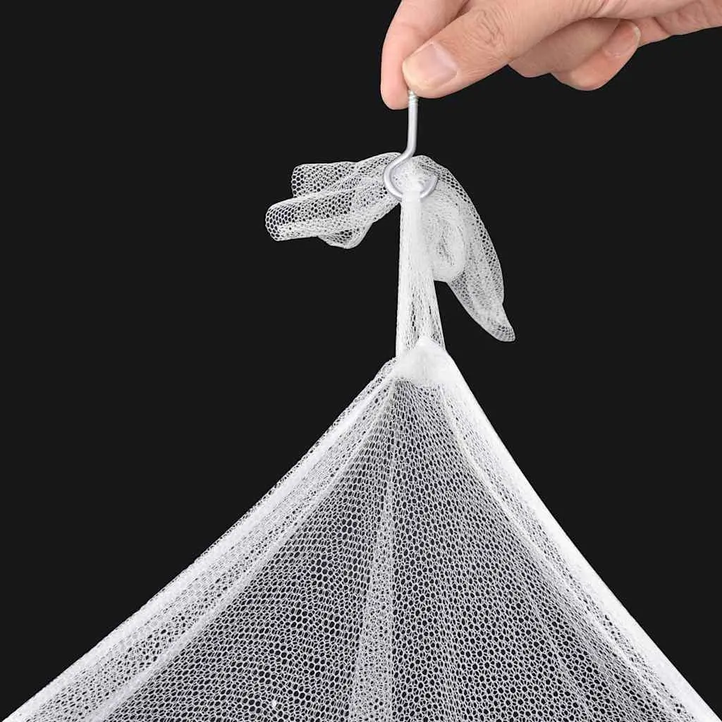Mosquito Net Bed Curtain Square 3 Openings White Insect Screen Set of 2