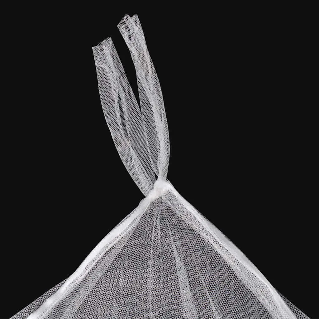 Mosquito Net Bed Curtain Square 3 Openings White Insect Screen Set of 2