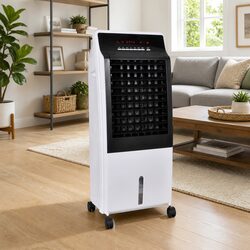 Portable Evaporative Air Cooler Fan Humidifier Purifier 8L Water Tank White