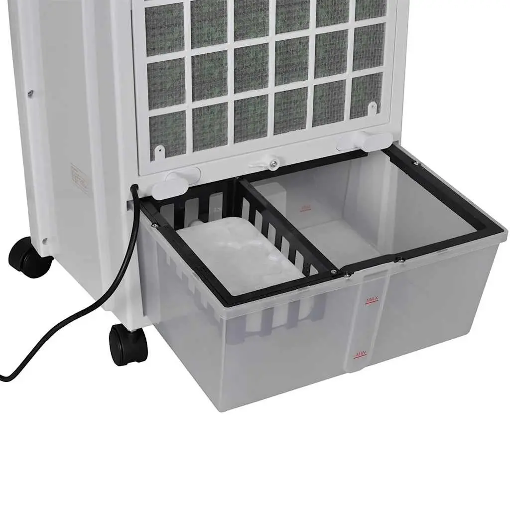 Portable Evaporative Air Cooler Humidifier Purifier for Medium Rooms 8L Water Tank White