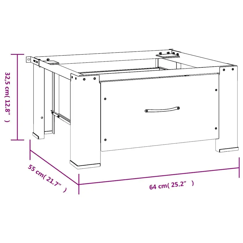 Washing Machine Pedestal Riser with Storage Drawer White Laundry Appliance Base