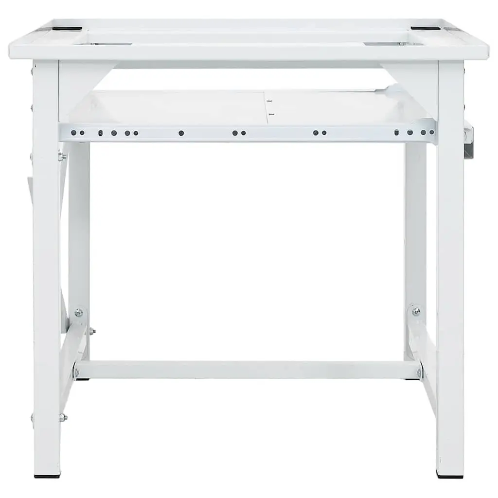 Washing Machine Pedestal for Laundry Room with Pull-Out Shelf White