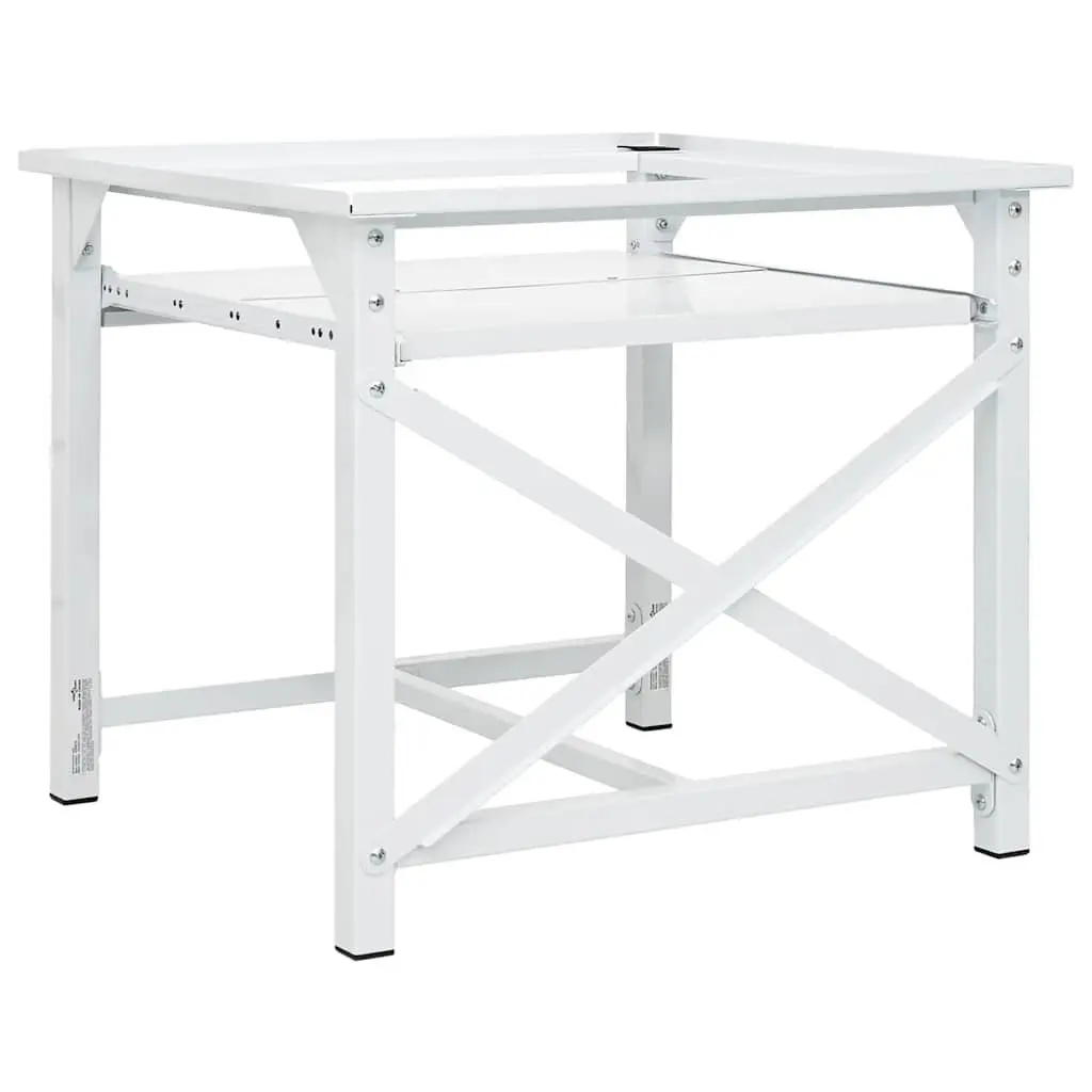Washing Machine Pedestal for Laundry Room with Pull-Out Shelf White