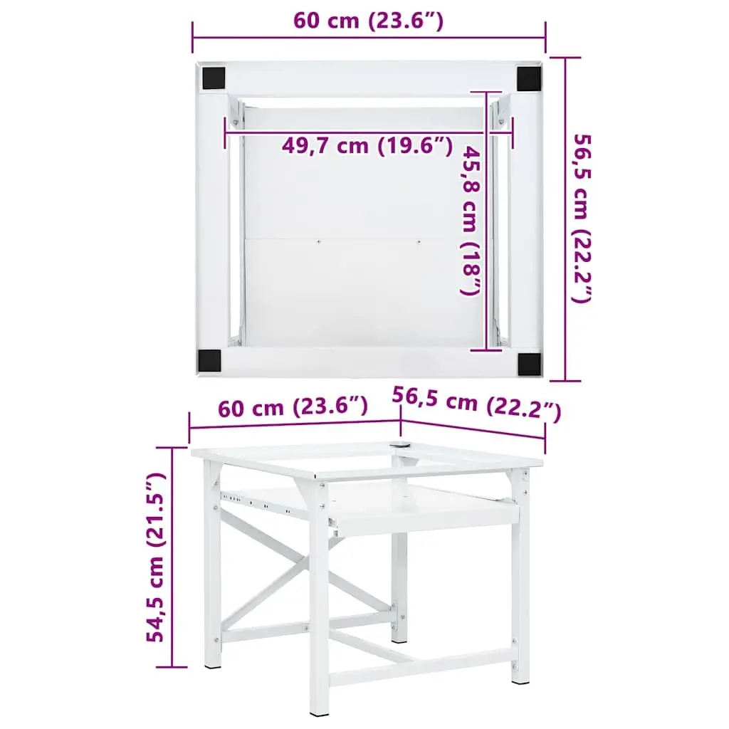 Washing Machine Pedestal for Laundry Room with Pull-Out Shelf White