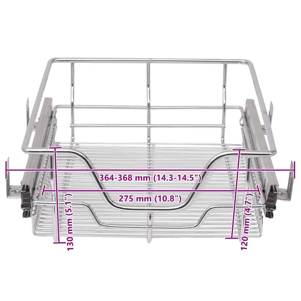 Pull-Out Wire Kitchen Baskets, 2 pcs