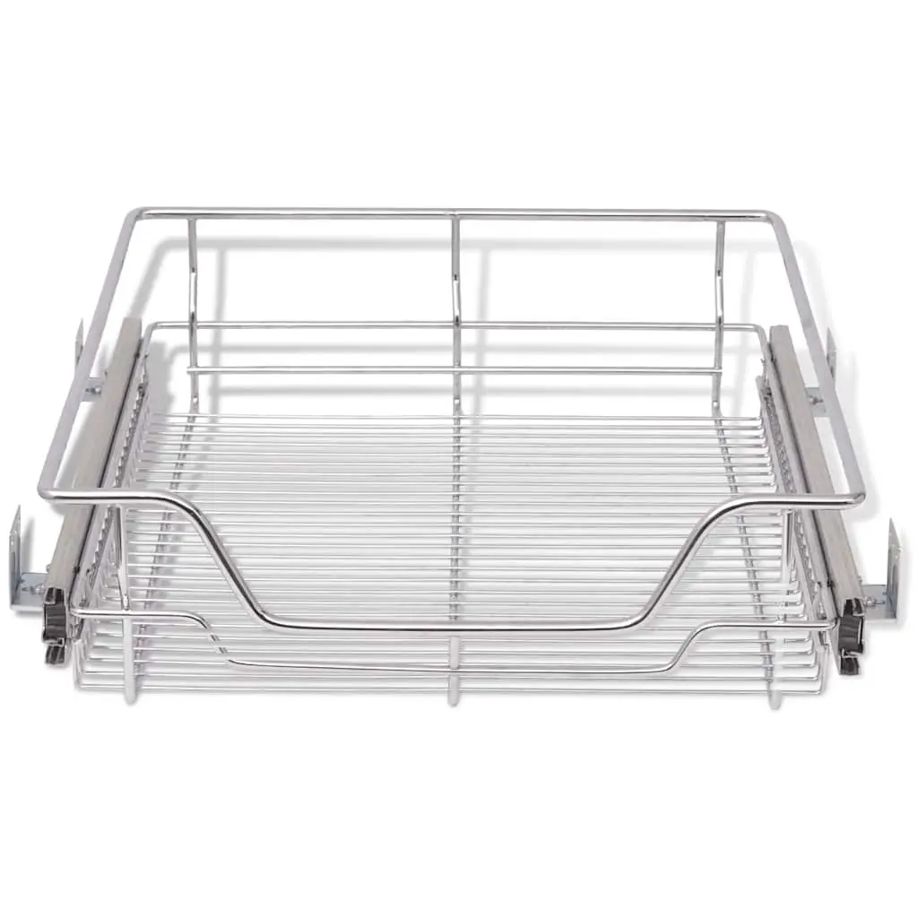 Pull-Out Wire Baskets 2 pcs Kitchen Cabinet Drawer Organiser Storage Silver