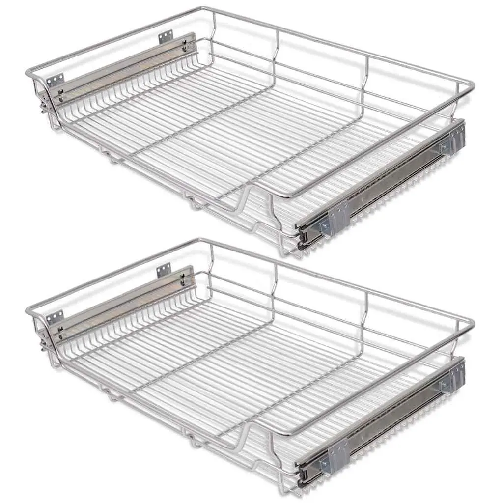 2 pcs Pull-Out Wire Baskets 800 mm Silver