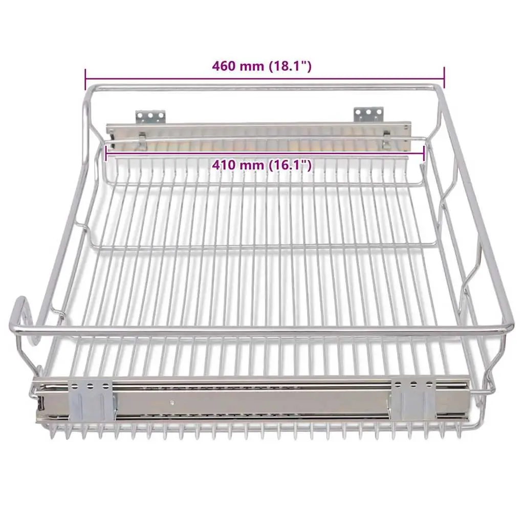 2 pcs Pull-Out Wire Baskets 800 mm Silver