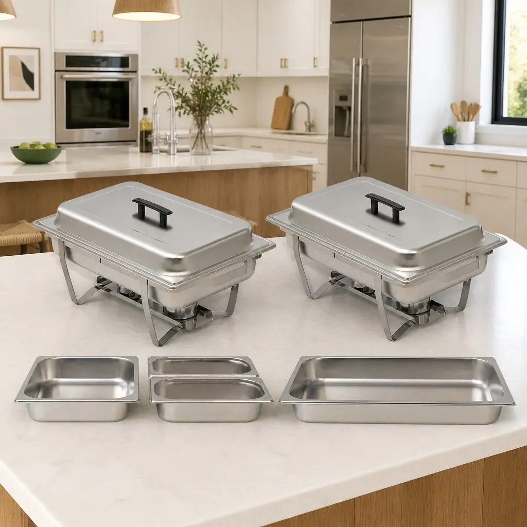 2-Piece Chafing Dish Set in Stainless Steel