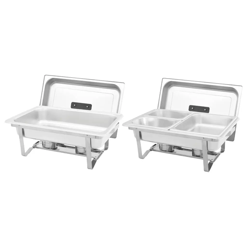 Chafing Dish Set 2 Piece Stainless Steel Food Warmer Catering Use