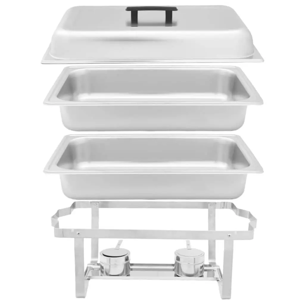 Chafing Dish Set 4 Piece Stainless Steel Food Warmer for Catering and Restaurant Use