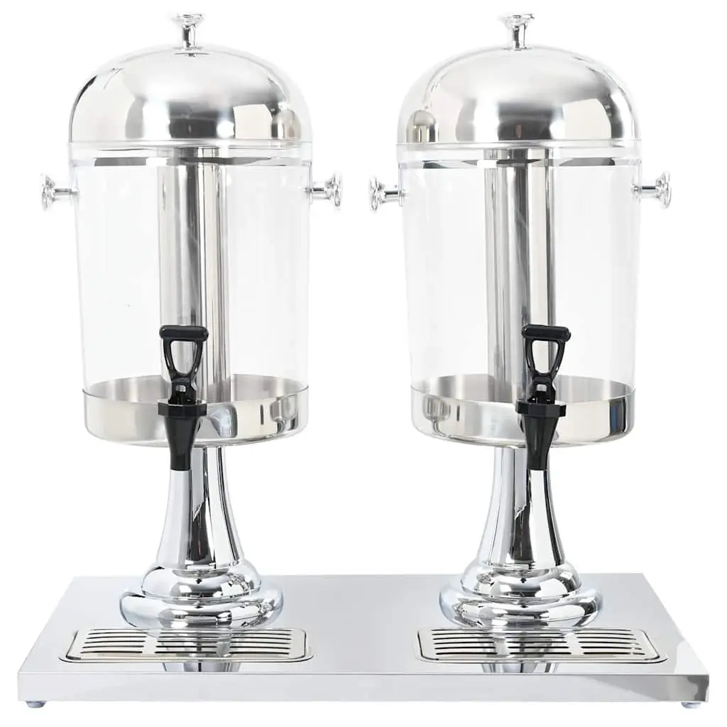 Double Beverage Dispenser 2 x 8L Juice Server Stainless Steel Taps Event