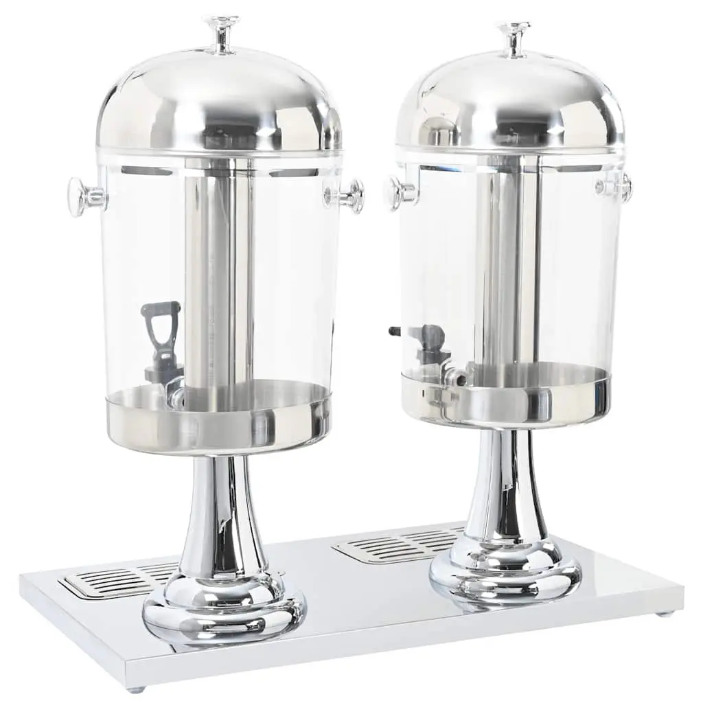 Double Beverage Dispenser 2 x 8L Juice Server Stainless Steel Taps Event