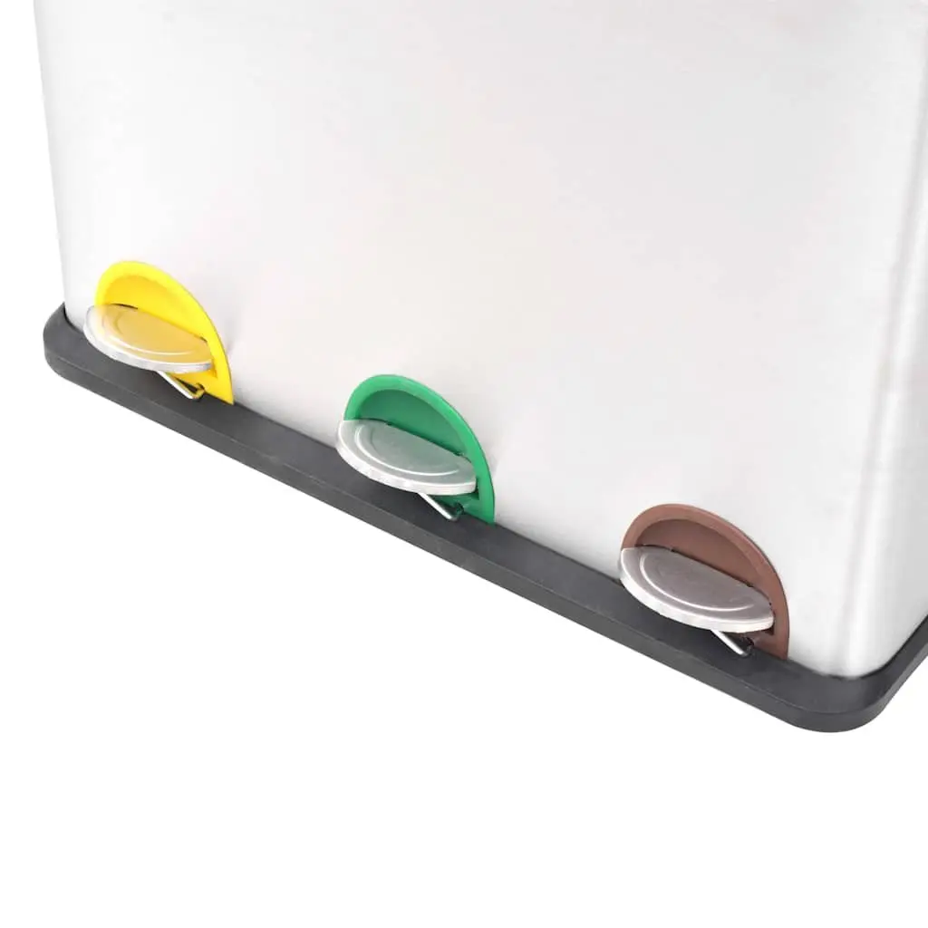 3-Compartment Recycling Pedal Bin