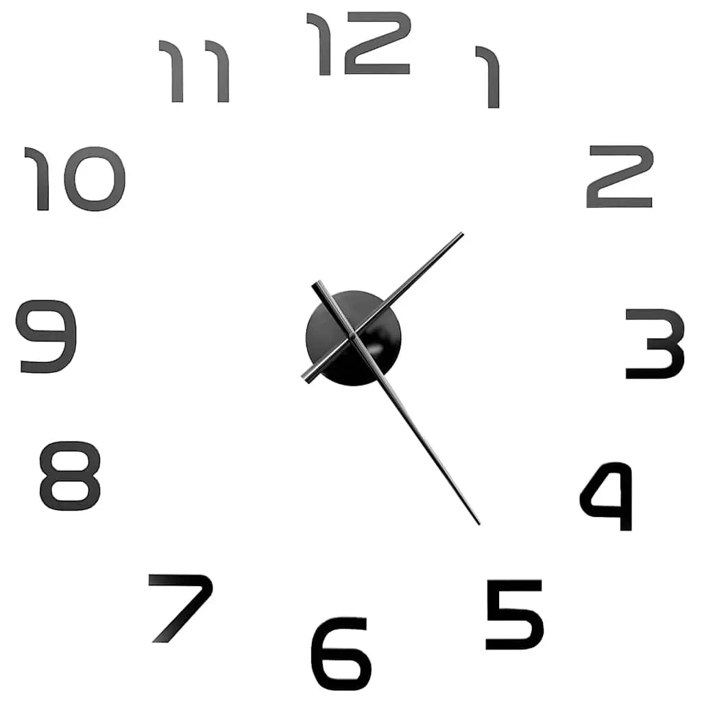 3D Wall Clock Home Decor XXL Large Black