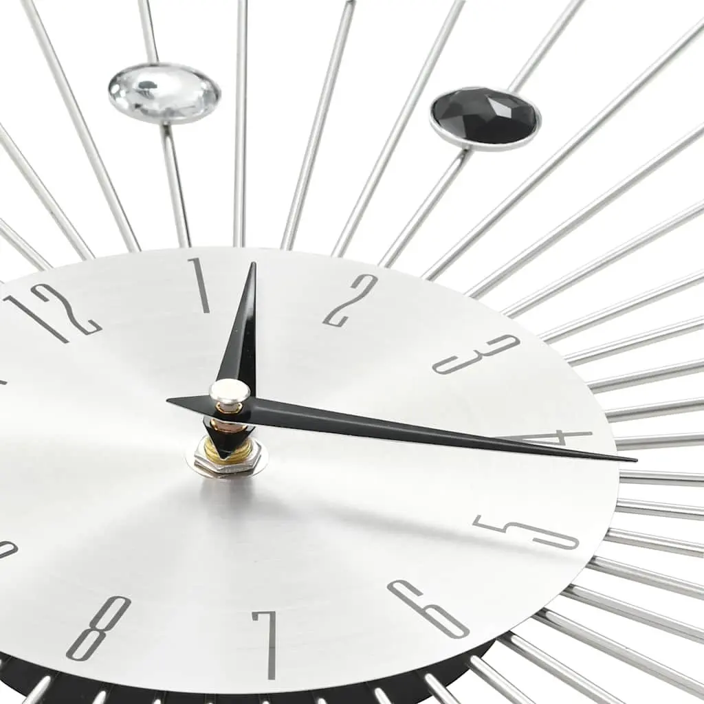 Wall Clock 50cm Silver Modern Design Quartz Movement Home Decor Hanging