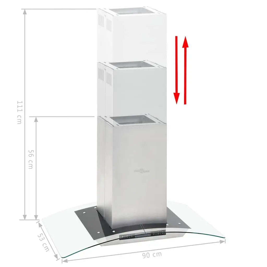 90cm LCD Touch Sensor Island Range Hood