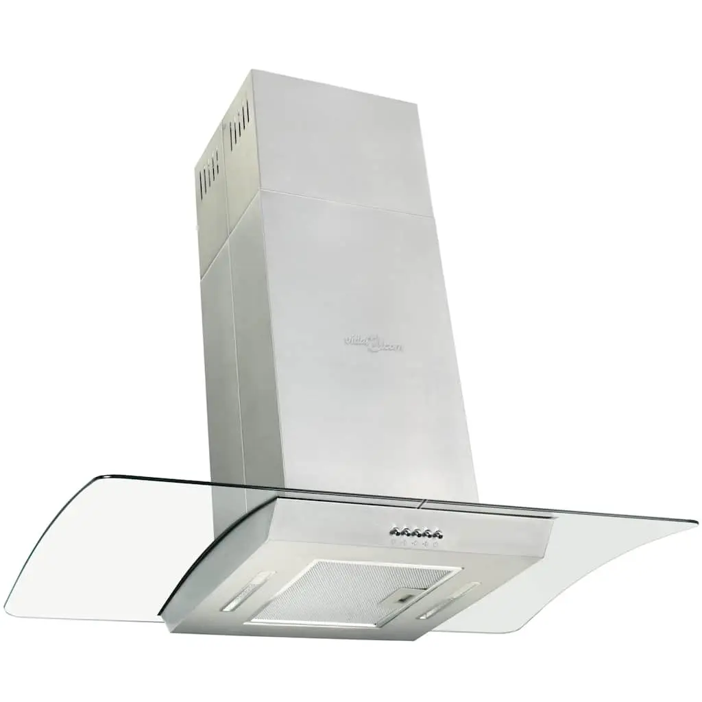 90cm Island Range Hood in Silver