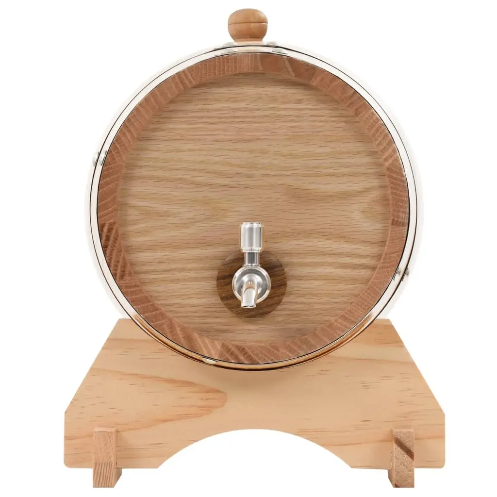 Wine Barrel with Tap Solid Oak Wood 6L Home Bar Dispenser Rustic Decor