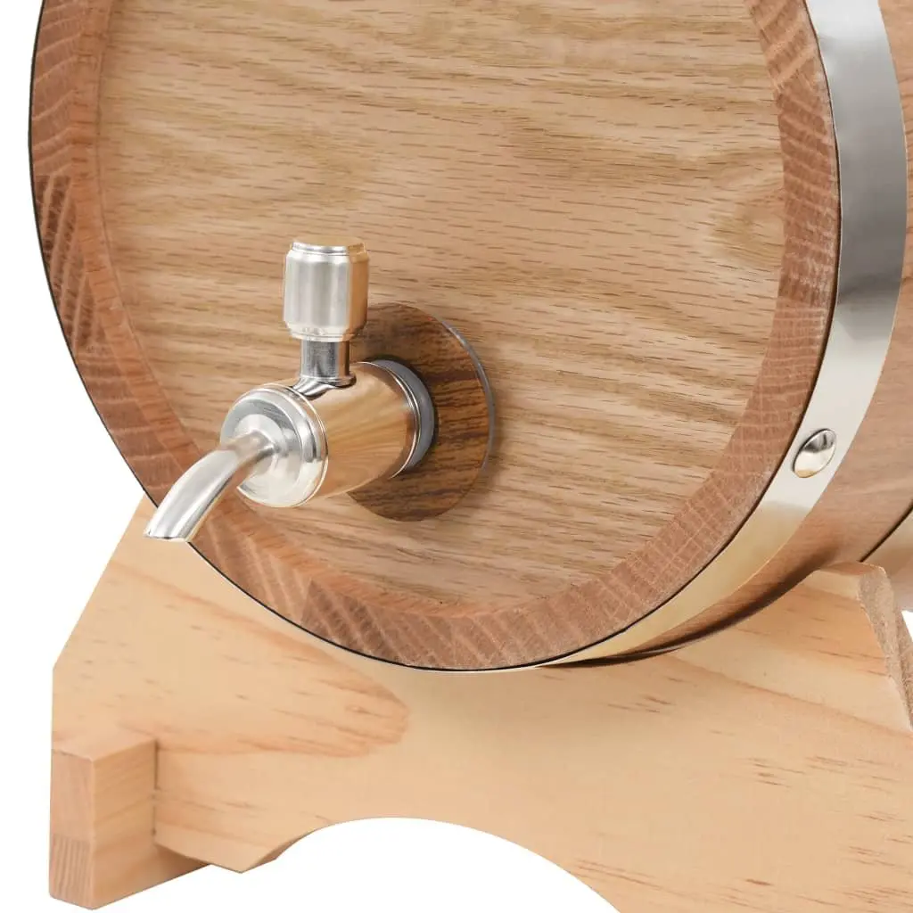 Wine Barrel with Tap Solid Oak Wood 6L Home Bar Dispenser Rustic Decor