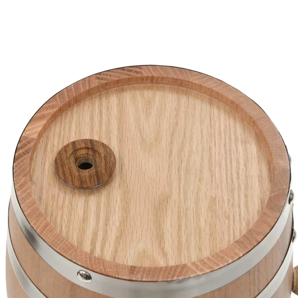 Wine Barrel with Tap Solid Oak Wood 6L Home Bar Dispenser Rustic Decor