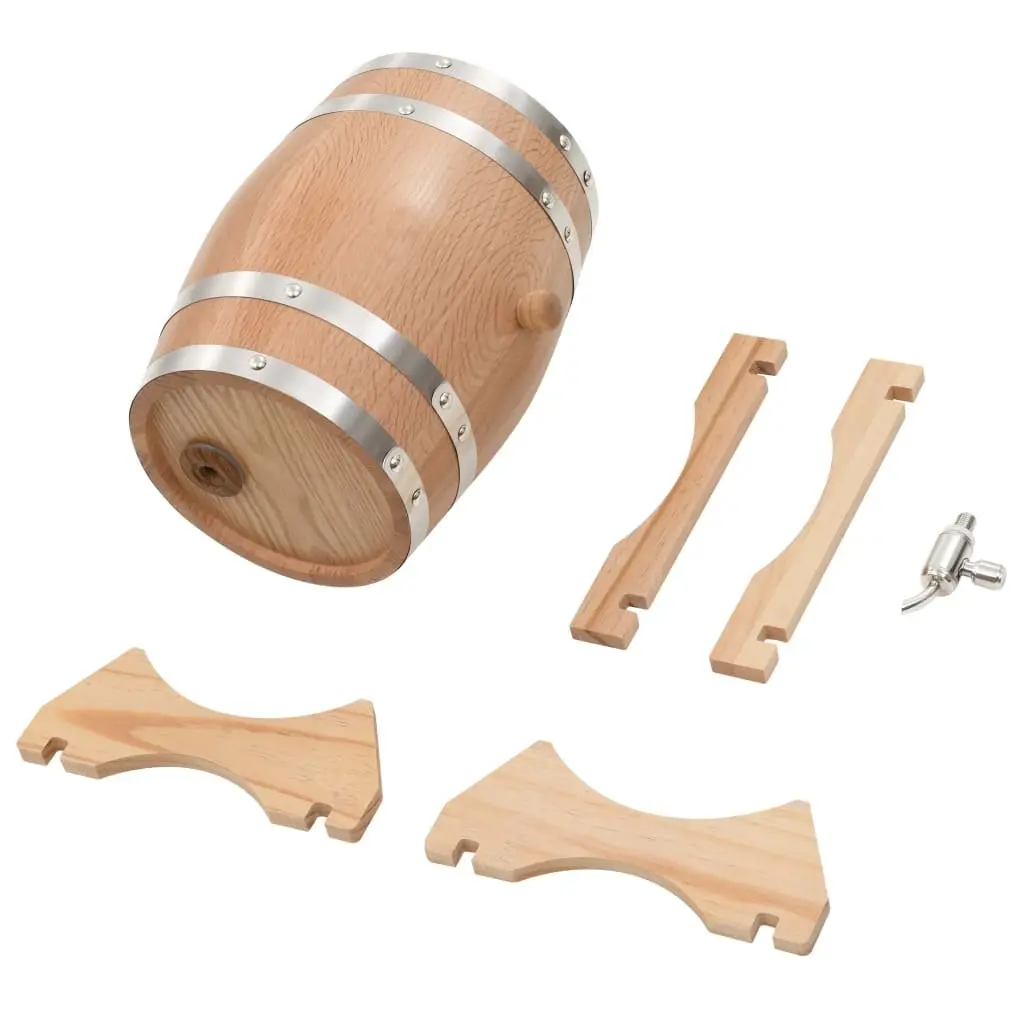 Wine Barrel with Tap Solid Oak Wood 6L Home Bar Dispenser Rustic Decor