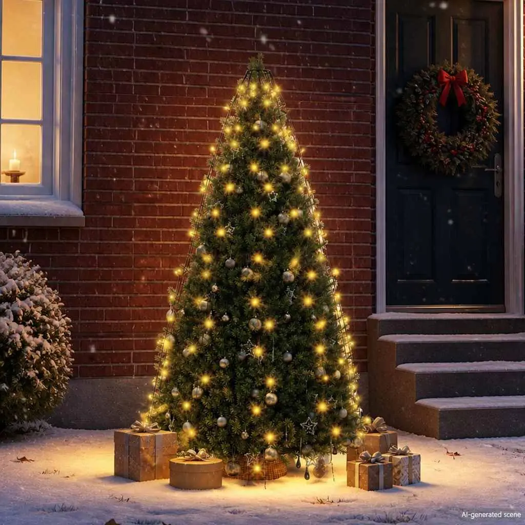 LED Net Lights for Christmas Tree Indoor Outdoor 180cm White Warm Bright