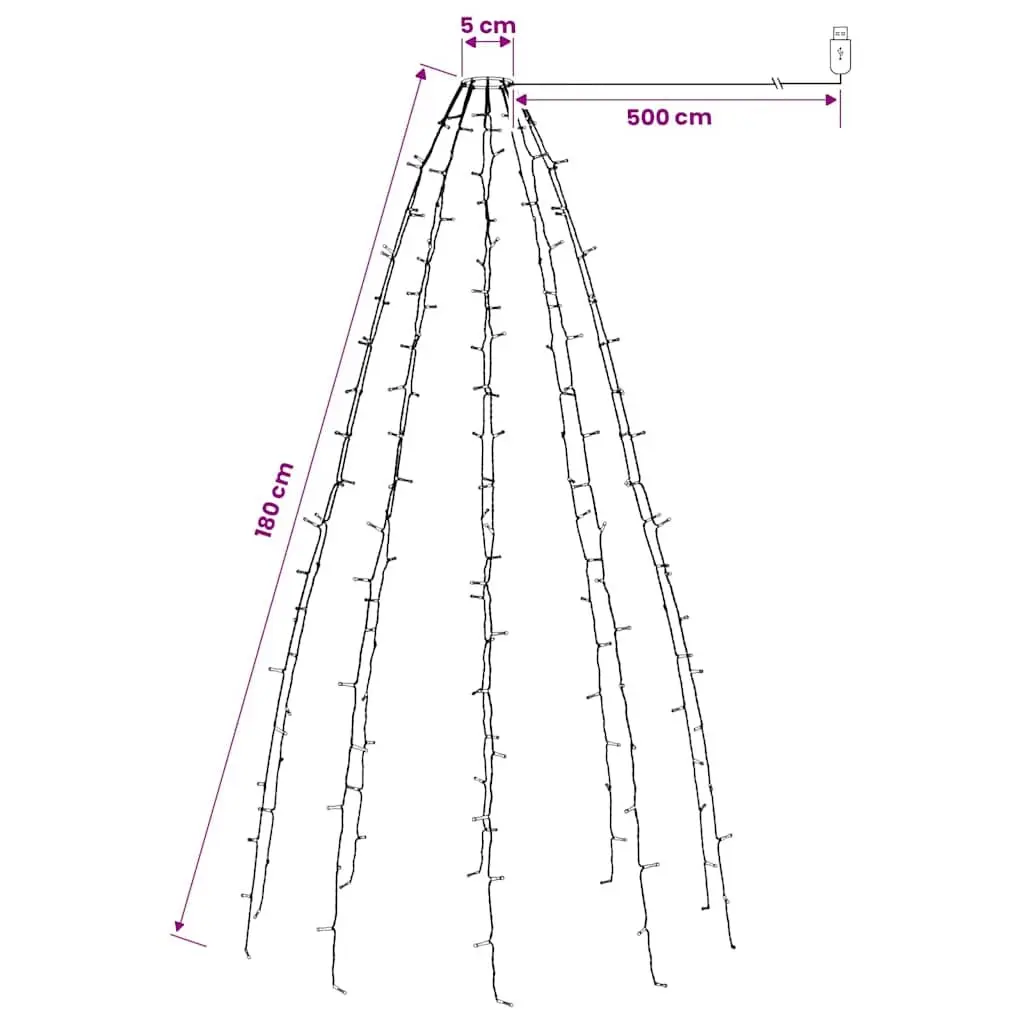 LED Net Lights for Christmas Tree Indoor Outdoor 180cm White Warm Bright