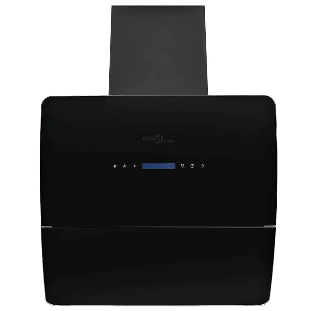 Wall Mounted Range Hood 60cm Black Stainless Steel Kitchen Extractor Fan 756m³/h