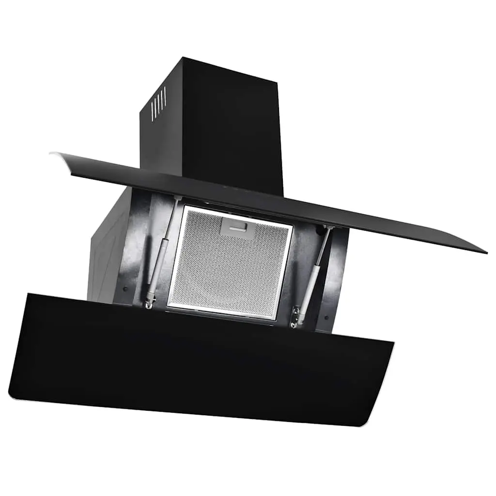 Wall Mounted Range Hood Kitchen 90cm Stainless Steel Black