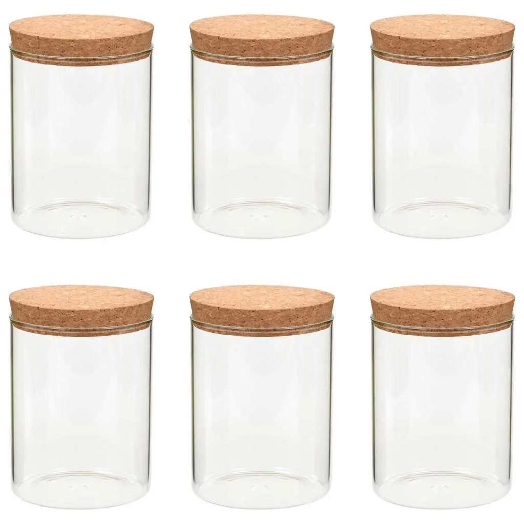 Glass Storage Jars for Kitchen Pantry 650ml Set of 6